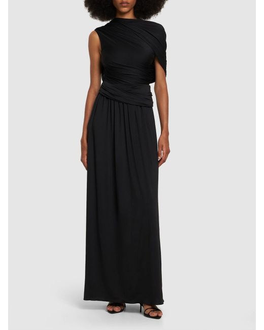 Altuzarra Black Delphi Draped Jersey Long Dress