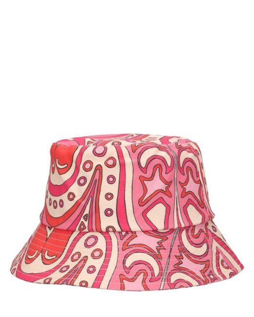 Cappello bucket shore in cotone stampato di Lack of Color in Red