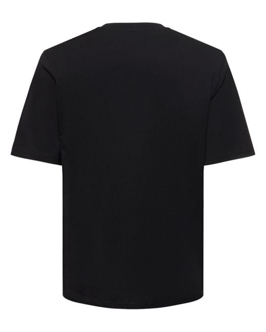 Camiseta de algodón orgánico estampado Moschino de hombre de color Black