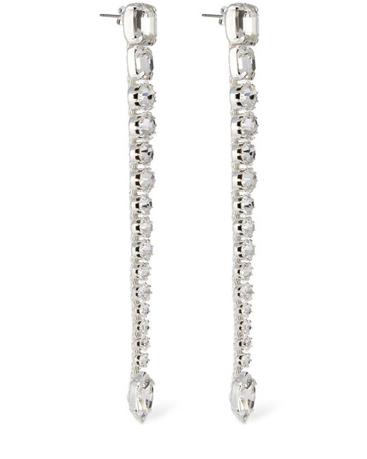 Magda Butrym White Crystal Pendant Earrings