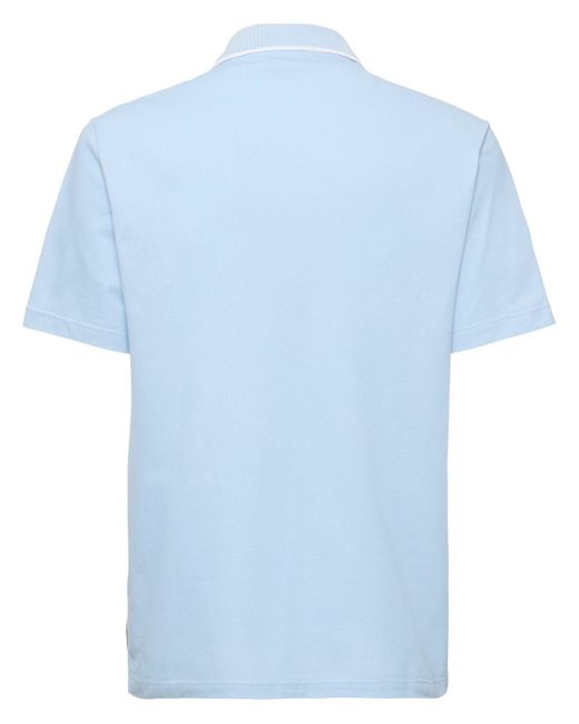 Versace Polohemd Aus Baumwollpiqué Mit Logo in Blue für Herren