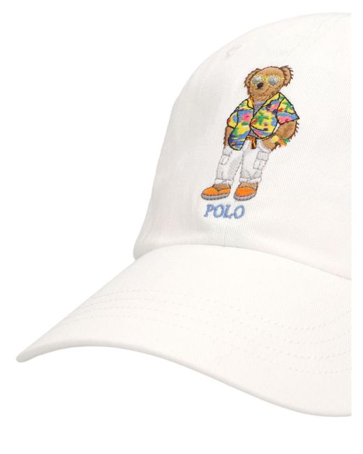 Cappello bear in cotone di Polo Ralph Lauren in White da Uomo