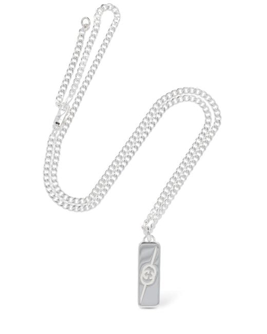 Gucci White Tag Sterling Necklace for men
