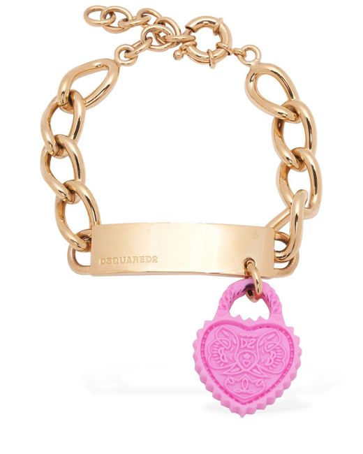 DSquared² Pink Open Your Heart Bracelet