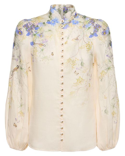 Zimmermann Natural Harmony Buttoned Printed Blouse