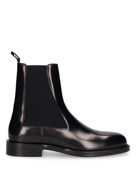 Burberry Black Mf Tux Leather Chelsea Boots for men
