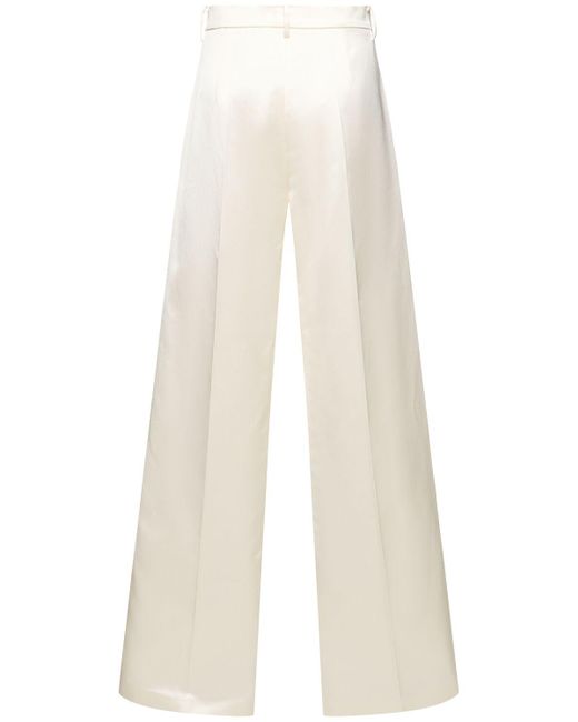 Pantalon en satin Magda Butrym en coloris White