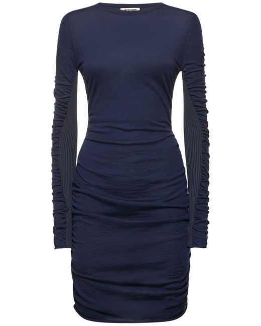 Jacquemus Blue Cupro-minikleid "la Robe Maille Nodo"