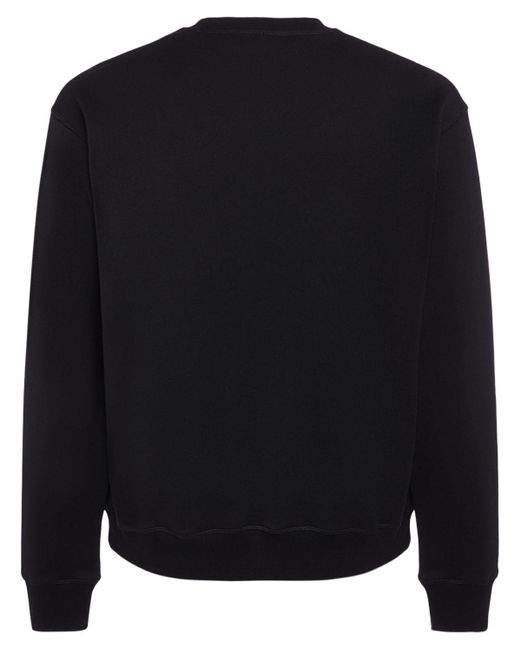 DSquared² Black Printed Logo Cotton Crewneck Sweatshirt for men