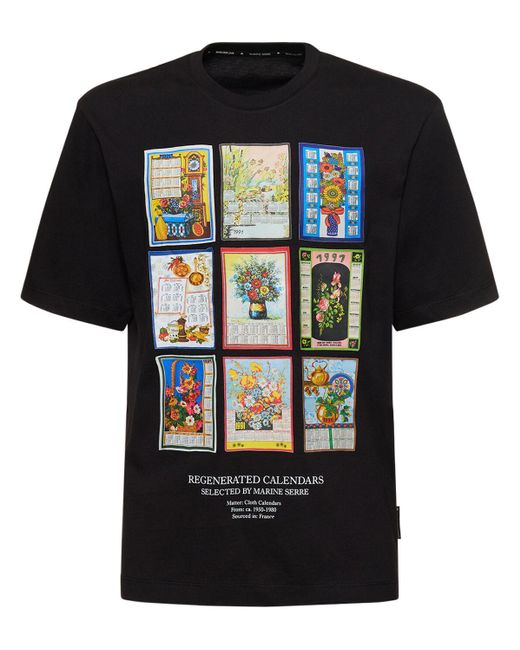 T-shirt en jersey de coton biologique imprimé MARINE SERRE pour homme en coloris Black