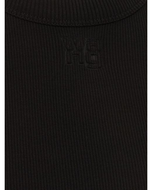 T-shirt cropped in cotone di Alexander Wang in Black