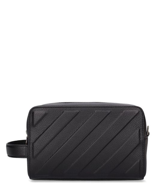 メンズ Off-White c/o Virgil Abloh 3d Diagonal レザーポーチ Black