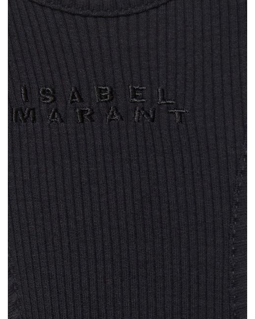 Isabel Marant Black Tenesy Racerback Cotton Top