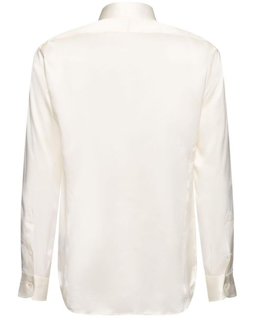 メンズ Tom Ford スリムシルクシャツ White