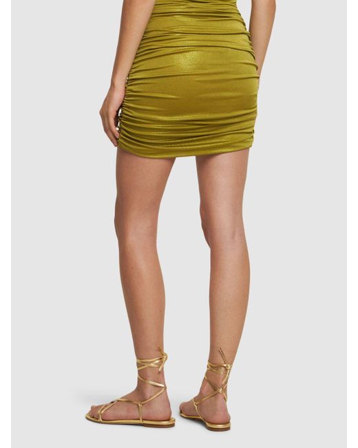 PATBO Green Metallic Jersey Mini Skirt