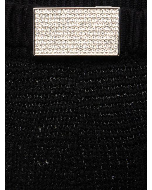 Microshorts de punto de algodón Alessandra Rich de color Black