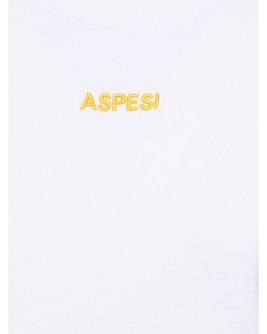 T-shirt en jersey de coton à logo brodé Aspesi en coloris White