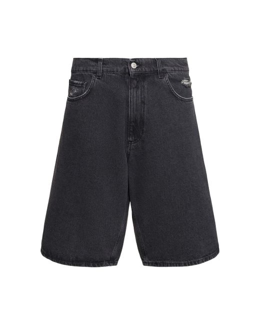 1017 ALYX 9SM Blue Distressed Denim Shorts W/buckle for men
