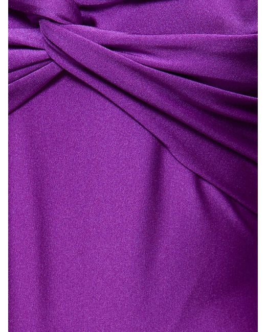 ANDAMANE Purple Kendall Off The Shoulder Lycra Bodysuit