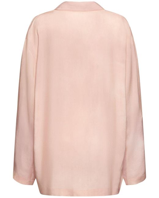 Acne Pink Shiny Cupro Twill Pajama Jacket