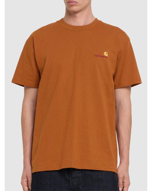 メンズ Carhartt American Script Tシャツ Brown