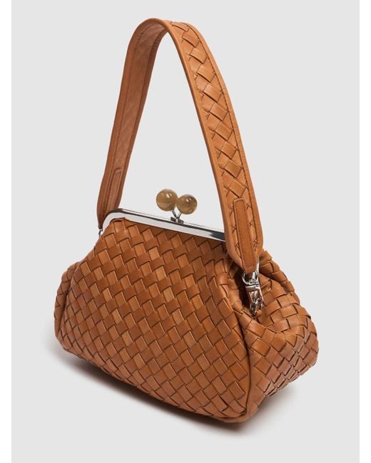 Weekend by Maxmara Brown Damen Gewebte Lederclutch „Pancia“