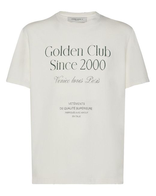 Golden Goose Deluxe Brand T-shirt Aus Baumwolle Mit Druck "journey" in Gray für Herren