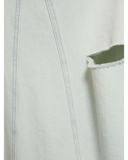 Falda midi de denim de algodón MM6 by Maison Martin Margiela de color White