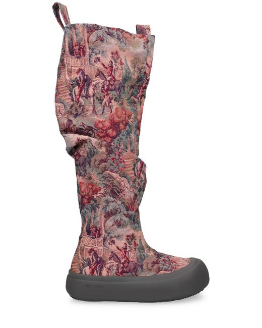 Yume Yume Pink Renaissance Jacquard Over-the-knee Boots
