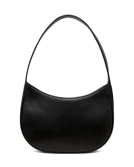 St. Agni Black 90s Leather Shoulder Bag