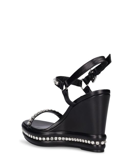 Christian Louboutin Black 110Mm Pyrastrass Leather Wedges