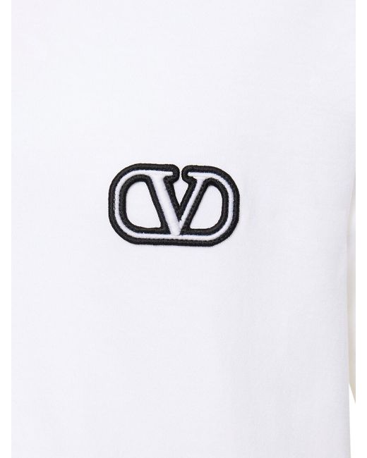 Valentino T-shirt Aus Baumwolle Mit Logo in White für Herren