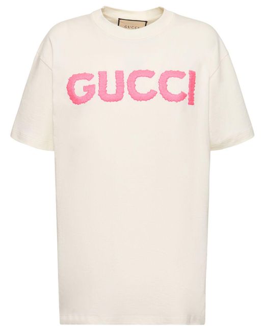 Gucci Pink Oversized Cotton Jersey T-Shirt