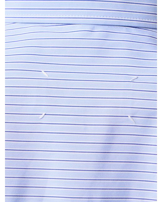 Maison Margiela Blue Striped Cotton Poplin Long Shirt