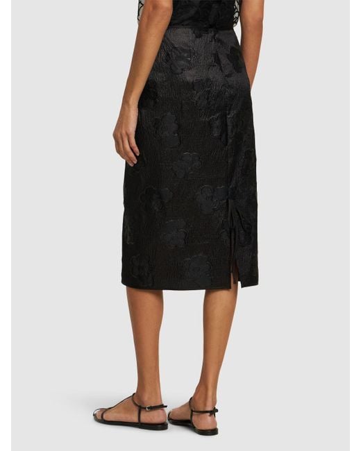 CECILIE BAHNSEN Black Allegra Kumo Fil-coupé Midi Skirt