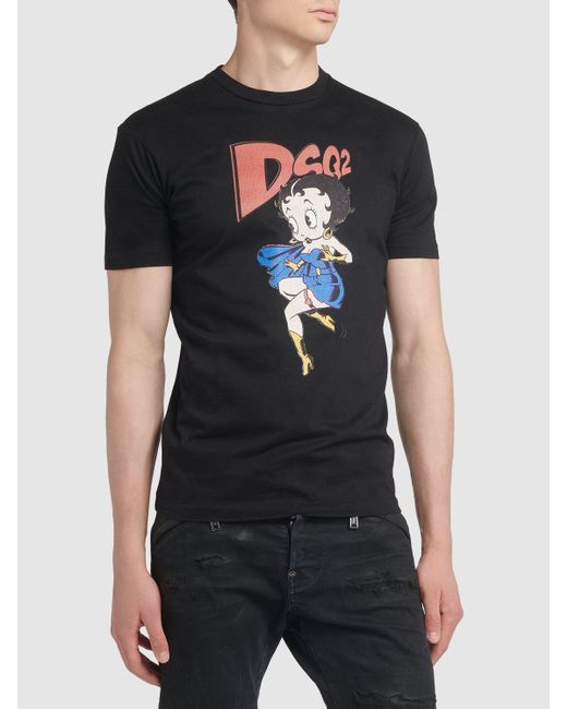 DSquared² T-Shirt mit Betty-Boop-Print in Black für Herren