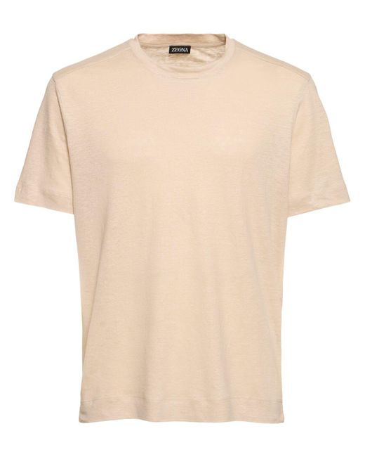 Zegna Natural Pure Linen Jersey T-shirt for men