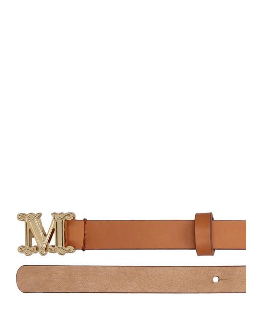 Cintura graziata in pelle 1.5cm di Max Mara in Brown