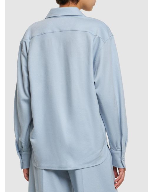 Camicia gilles in jersey di lana di Max Mara in Blue