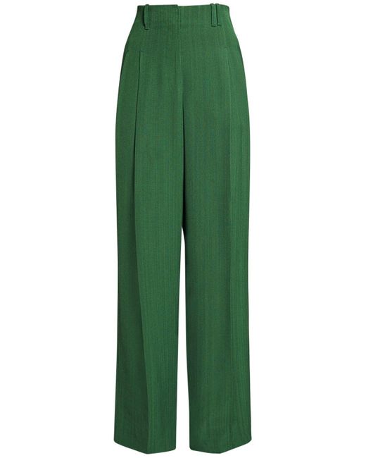 Jacquemus Green Le Pantalon Titolo Silk Blend Pants