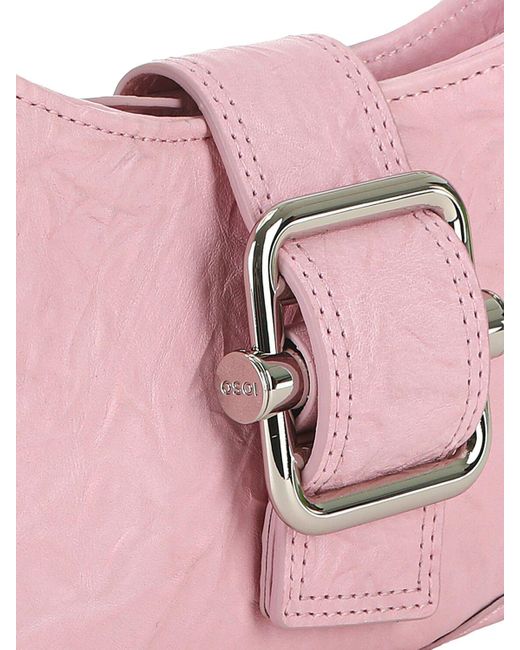 OSOI Pink Small Brocle Leather Shoulder Bag