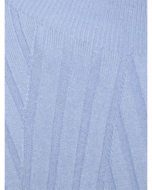 Varley Blue Maeve Aria Rib Knit Midi Dress