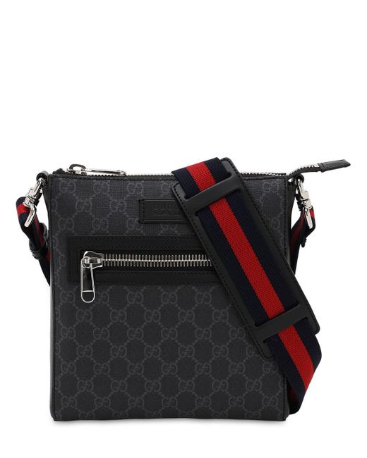 Gucci Leather GG Supreme Canvas Flight Bag in Black for Men - Save 35% - Lyst