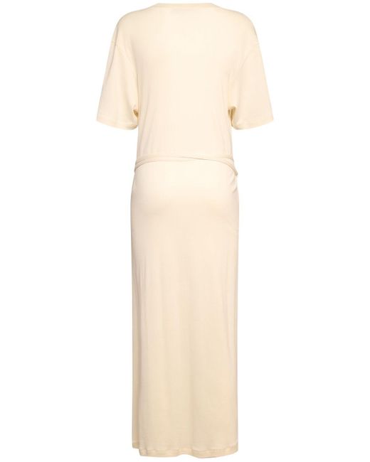 Lemaire Natural Belted Rib Jersey T-shirt Dress