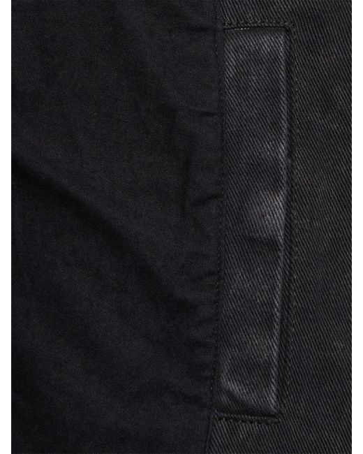 メンズ DIESEL L-nyn レザー&デニムボンバージャケット Black