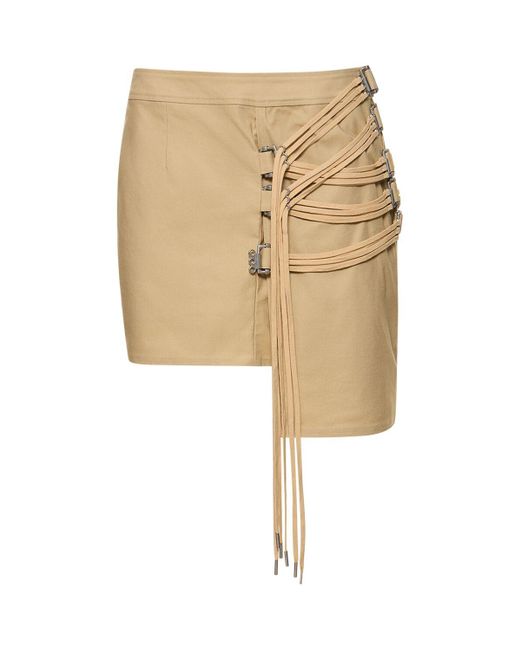 CANNARI CONCEPT Natural Mini Cotton Skirt W/ Strings