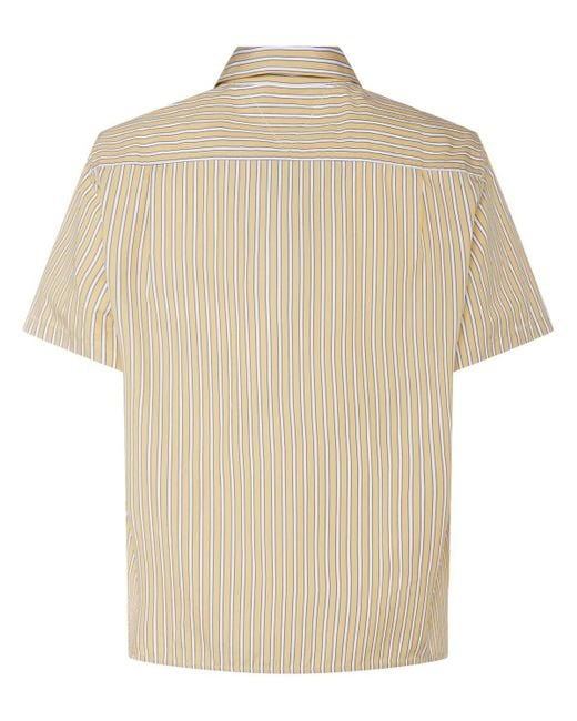Bottega Veneta Natural Striped Cotton Poplin Shirt for men