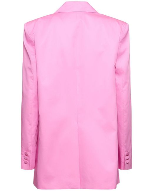 ANDAMANE Pink Guia Cotton Satin Oversize Blazer