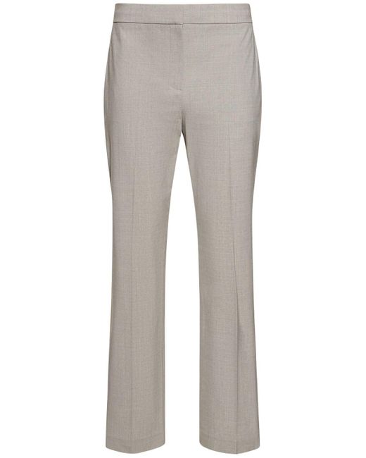 Pantalones rectos de lana Theory de color Gray