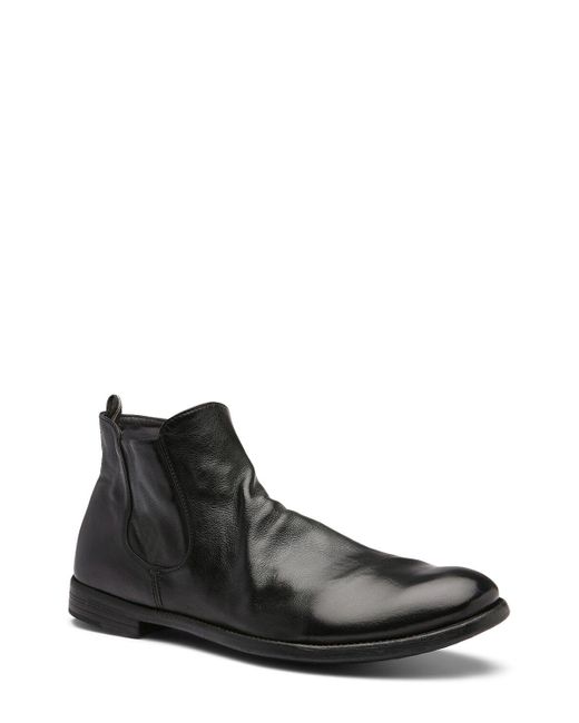 Officine Creative Black Ingnis Leather Ankle Boots for men
